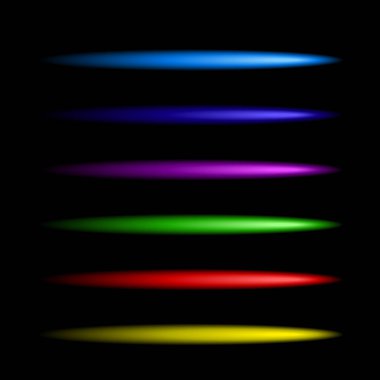 Neon renkli Fırçalar ayarlayın. Vektör tasarım Neon çerçeveler, metin, işaretler, semboller, afiş, Casino tabelaları, disko bar tabela vb oluşturmak için.