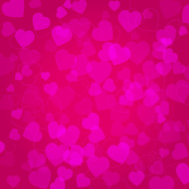 Pembe arka planda pembe kalpler ile arka plan. Sevgililer günü kartları, broşürler, poster, afiş vb. için vektör tasarımı. Vektör tatil tasarım