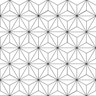 Tekstil, kumaş, duvar kağıdı, kapak, sarma, kart, afiş, broşür, afiş, poster, baskı için çiçek tasarımı ile Dikişsiz geometrik desen. Vektör şablonu eps10 siyah beyaz