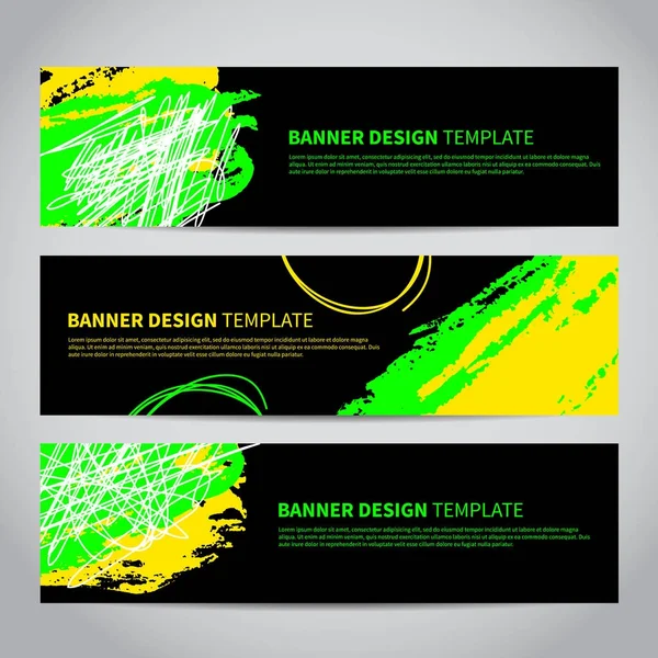 Banner Covers Met Abstract Modern Hand Getekend Patroon Cool Kleurrijke — Stockvector