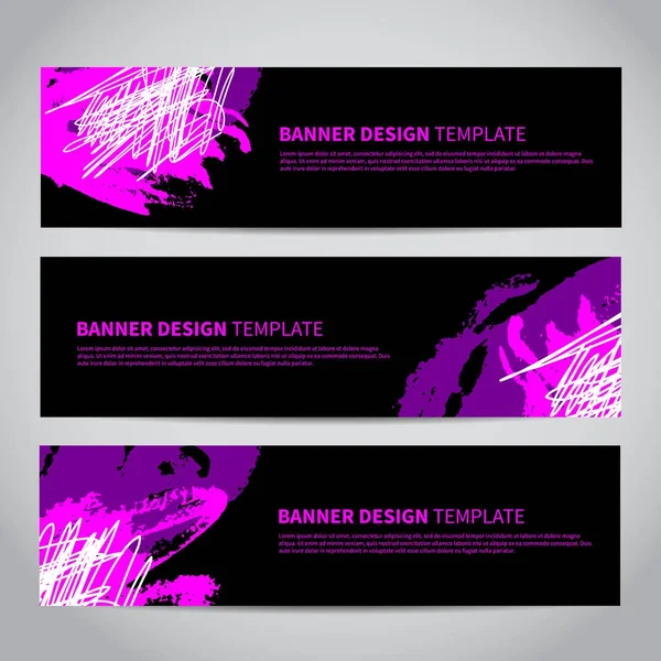 Banner Covers Met Abstract Modern Hand Getekend Patroon Cool Kleurrijke — Stockvector