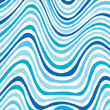 Dalgalı çizgili süs. Mavi dalgalı bir arka plan. Parmak izleriniz, kartlarınız, el ilanlarınız, broşürleriniz, posterleriniz ve afişleriniz için vektör tasarımı. Optik illüzyon