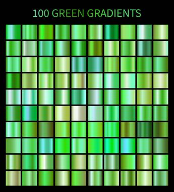 Yeşil ekoloji degradeler 100 büyük ayarlayın. Eko arka planlar, kapak, çerçeve, şerit, afiş, abel, el ilanı, kart vb için yeşil degrade resimler mega toplama. Vektör şablon Eps10