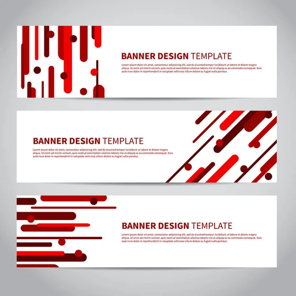 Banner Covers Met Rode Platte Geometrische Patroon Cool Kleurrijke Achtergronden — Stockvector