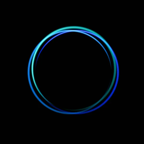 Blue Neon Circle Background Design Labels Frames Disco Bar Banner — Stock Vector