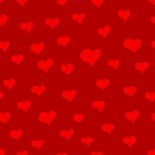 Sömlös mönster med röda klotter hjärtan — Stock vektor