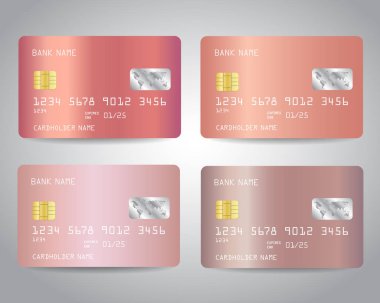 Gerçekçi detaylı kredi kartları seti