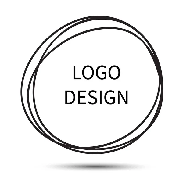 Diseño del logotipo. Vector círculo dibujado a mano — Vector de stock