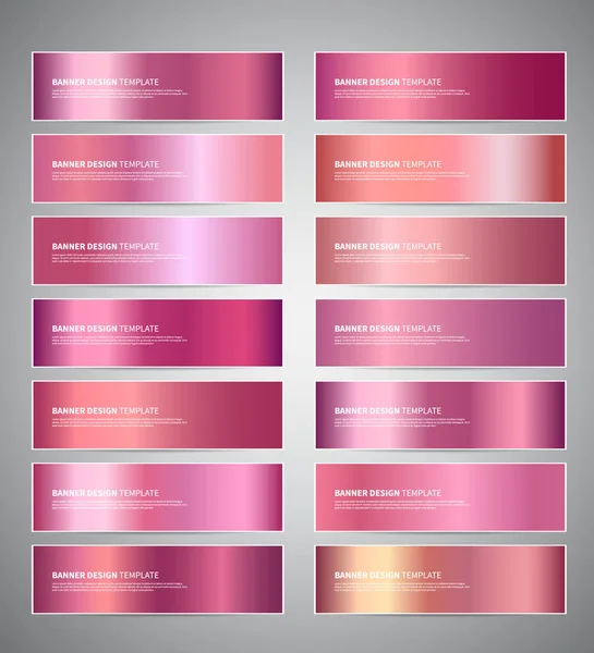 Conjunto Ouro Rosa Rosa Brilhante Gradiente Vetor Banners Modelos Cabeçalhos —  Vetores de Stock