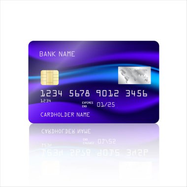 Soyut renkli ağ tasarımı arka planına sahip kredi kartı vektörü