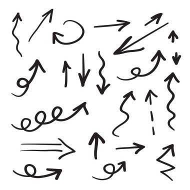 Arrows icons hand drawn vector editable set