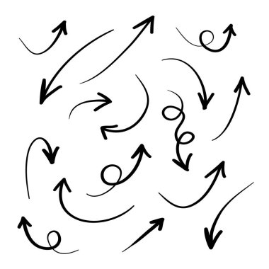 Arrows icons hand drawn vector editable set