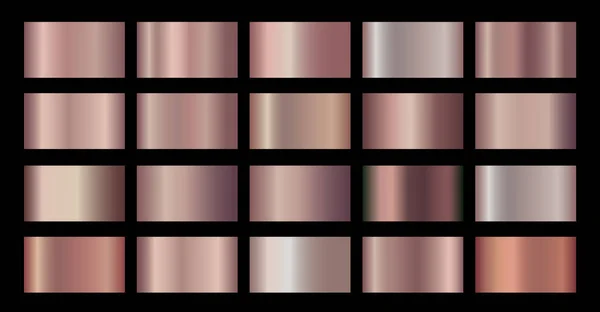 Pink, Rose Gold Vector de láminas de textura gradientes plantillas conjunto. — Archivo Imágenes Vectoriales