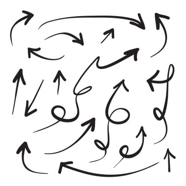 Arrows icons hand drawn vector editable set