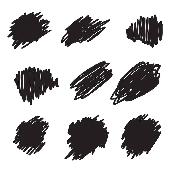 Scribble brush strokes set, vector logo design element, banners — 스톡 벡터