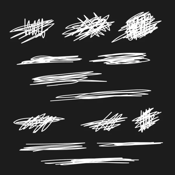 Scribble brush strokes set, vector logo design element, banners — Διανυσματικό Αρχείο