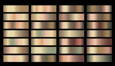 Vector Banners with gold and bronze rusty pitting gradient backgrounds