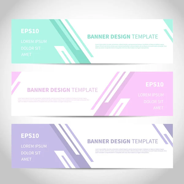 Banners Vector Design of headers web template met abstracte geometrische trendy achtergrond — Stockvector