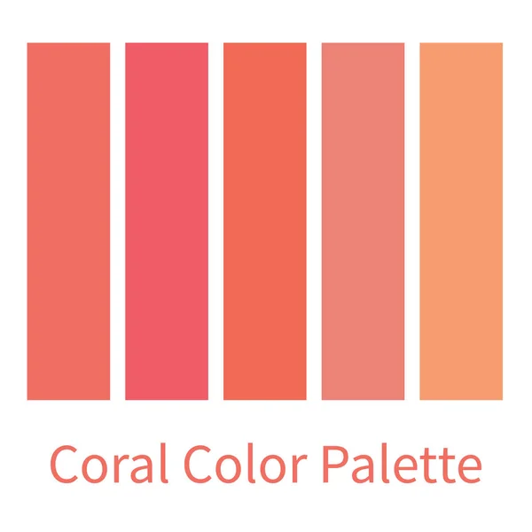 Paleta de colores de coral. gradación de color. Swatch Coral, rosa, melocotón colores — Vector de stock
