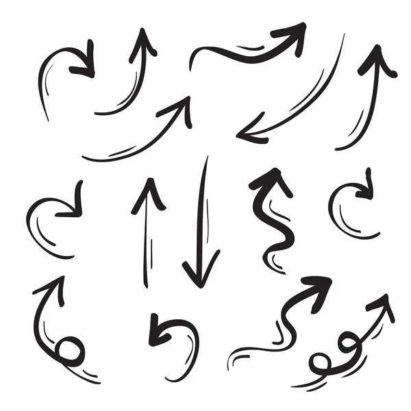 Arrows icons hand drawn vector editable set — стоковый вектор