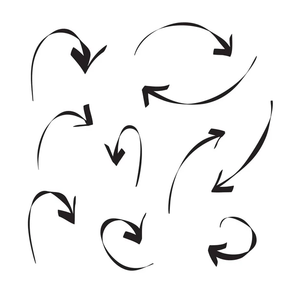Arrows icons hand drawn vector editable set — Image vectorielle