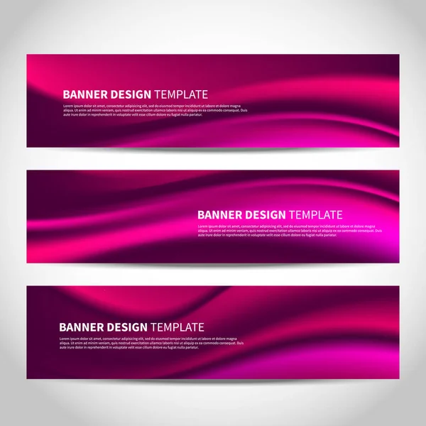 Vector banners with abstract pink wavy background — Stock vektor