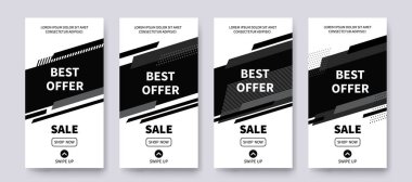 Best Offer banner set of vector sale banners for social media stories