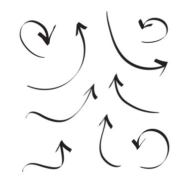 Arrows icons vector hand drawn editable set