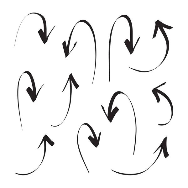 Arrows icons vector hand drawn editable set — Vettoriale Stock