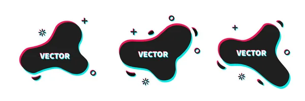 Vector geometric logo shapes in trendy design, Black dynamic forms — Stockvektor