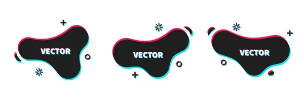 Vector geometric logo shapes in trendy design, Black dynamic forms — Vetor de Stock