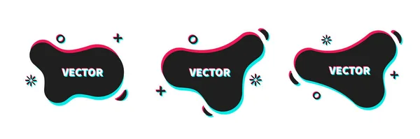 Vector geometric logo shapes in trendy design, Black dynamic forms — Stockvektor