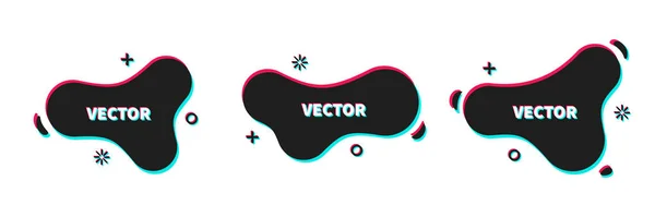 Vector geometric logo shapes in trendy design, Black dynamic forms — Stockvektor