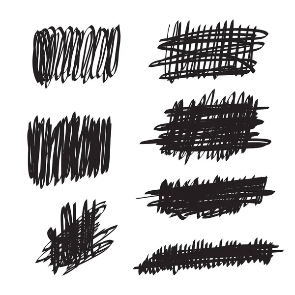 Scribble fırça darbeleri seti, sunumlar için vektör logosu tasarımı ögesi — Stok Vektör