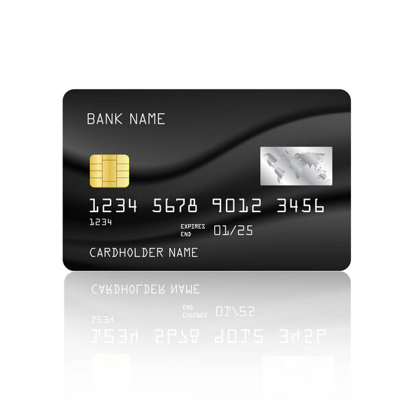 Вектор кредитной карты с черным фоном