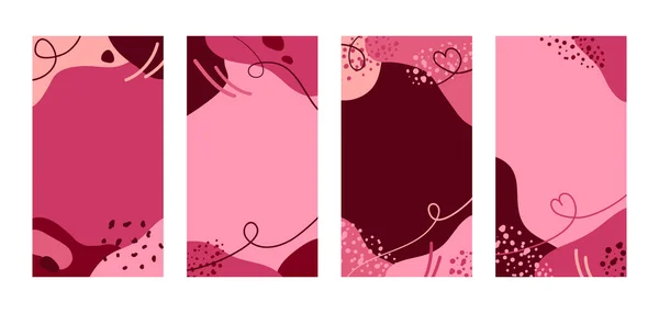 テキストのコピースペースを持つ抽象的なピンクの背景のベクトルセット バナー カード 結婚式の招待状 日付カードを保存し ポスターカバーデザインテンプレートソーシャルメディアの物語 — ストックベクタ