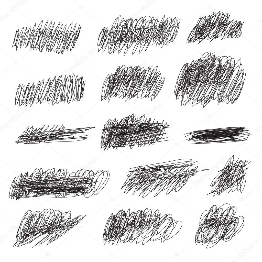 Black brush strokes set, vector logo design elements for presentations, templates etc. Backgrounds for sale, offer text banners