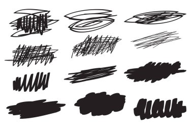 Siyah fırça darbeleri seti, sunumlar için vektör logosu tasarımı elemanları, şablonlar vs. Satılık arkaplanlar, metin pankartları