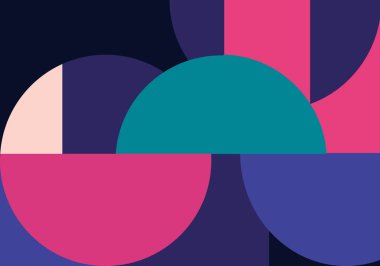 Basit geometrik şekilli vektör geometrik minimalist resim posteri. Ağ afişi, sunum, markalaşma, baskı, poster, el ilanı, kart için İskandinav tarzında soyut vektör deseni tasarımı