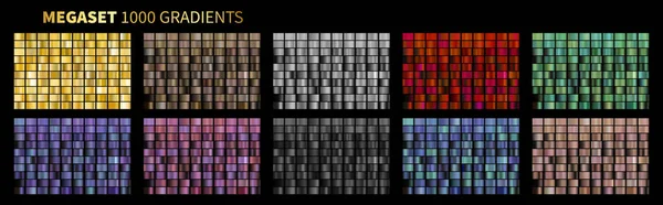 Gradientes Vectoriales Megaset Gran Colección Degradados Metálicos 1000 Colores Brillantes — Archivo Imágenes Vectoriales