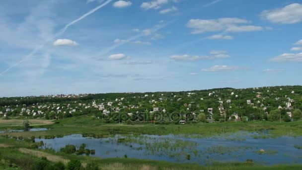 Russische platteland landschap. Time-lapse. — Stockvideo