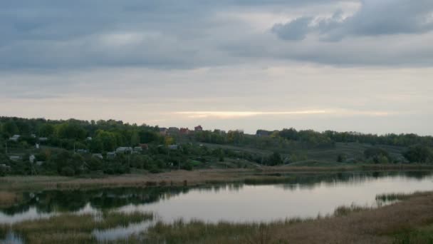 Paisaje rural nocturno. Tiempo de caducidad . — Vídeos de Stock