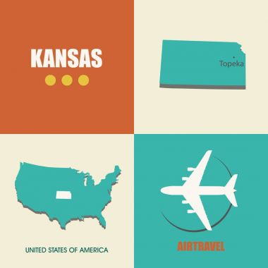 Kansas harita düz