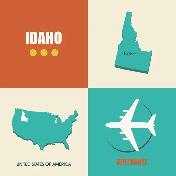 Idaho mapa plano — Archivo Imágenes Vectoriales