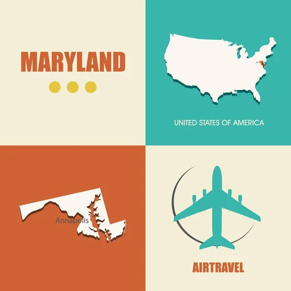 Maryland map flat — Stock Vector