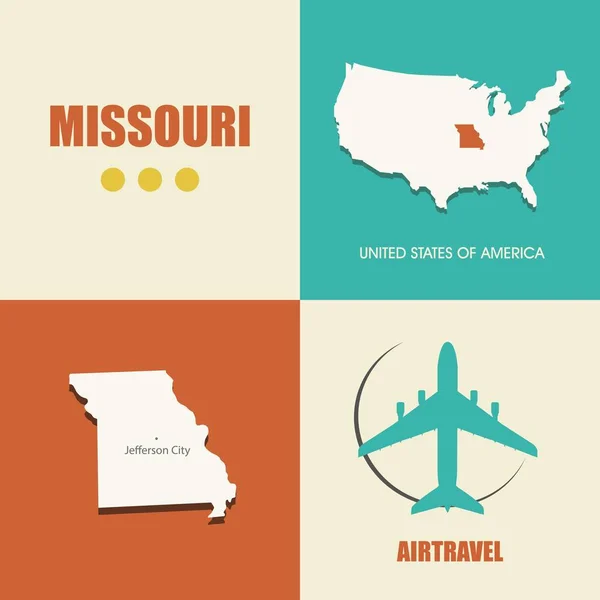 Missouri map flat — Stock Vector