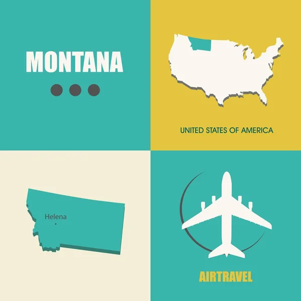 Montana map flat — Stock Vector