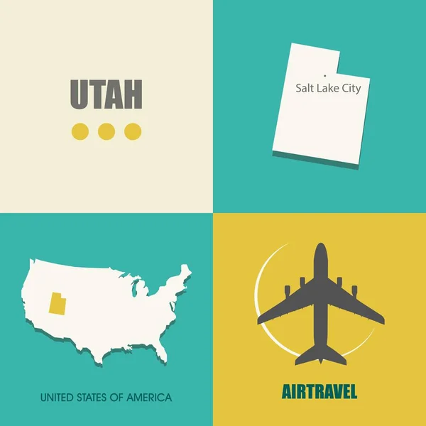 Utah map flat — Stock Vector