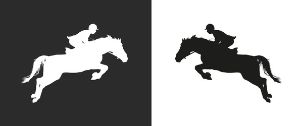 Ilustración vectorial mujer caballo — Vector de stock