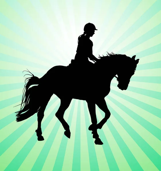Ilustração vetorial de mulher de cavalo — Vetor de Stock
